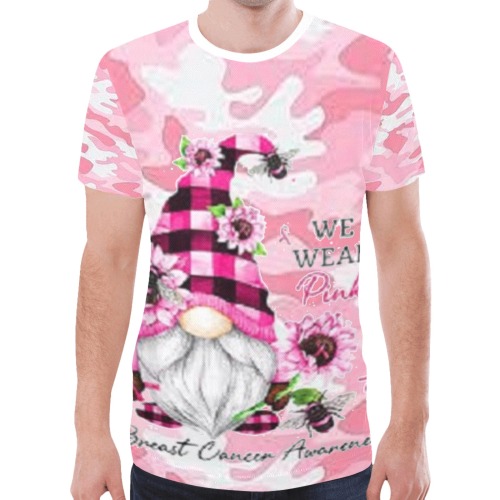 Pink gnome New All Over Print T-shirt for Men (Model T45)