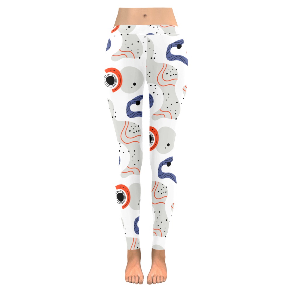 Elegant Abstract Mid Century Pattern Women's Low Rise Leggings (Invisible Stitch) (Model L05)