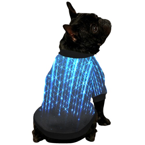 Celebratory background with bright neon stripes of light for christmas design_713731378.jpg Pet Dog Round Neck Shirt