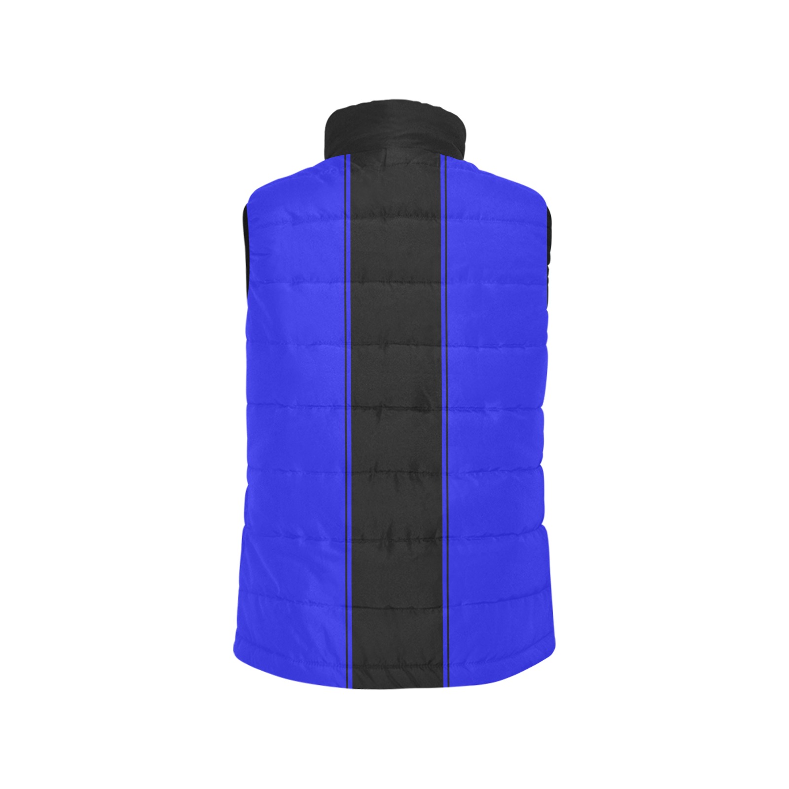 Blue Black Stripe Racing Men's Padded Vest Jacket (Model H44)