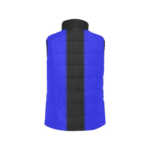Blue Black Stripe Racing Men's Padded Vest Jacket (Model H44)