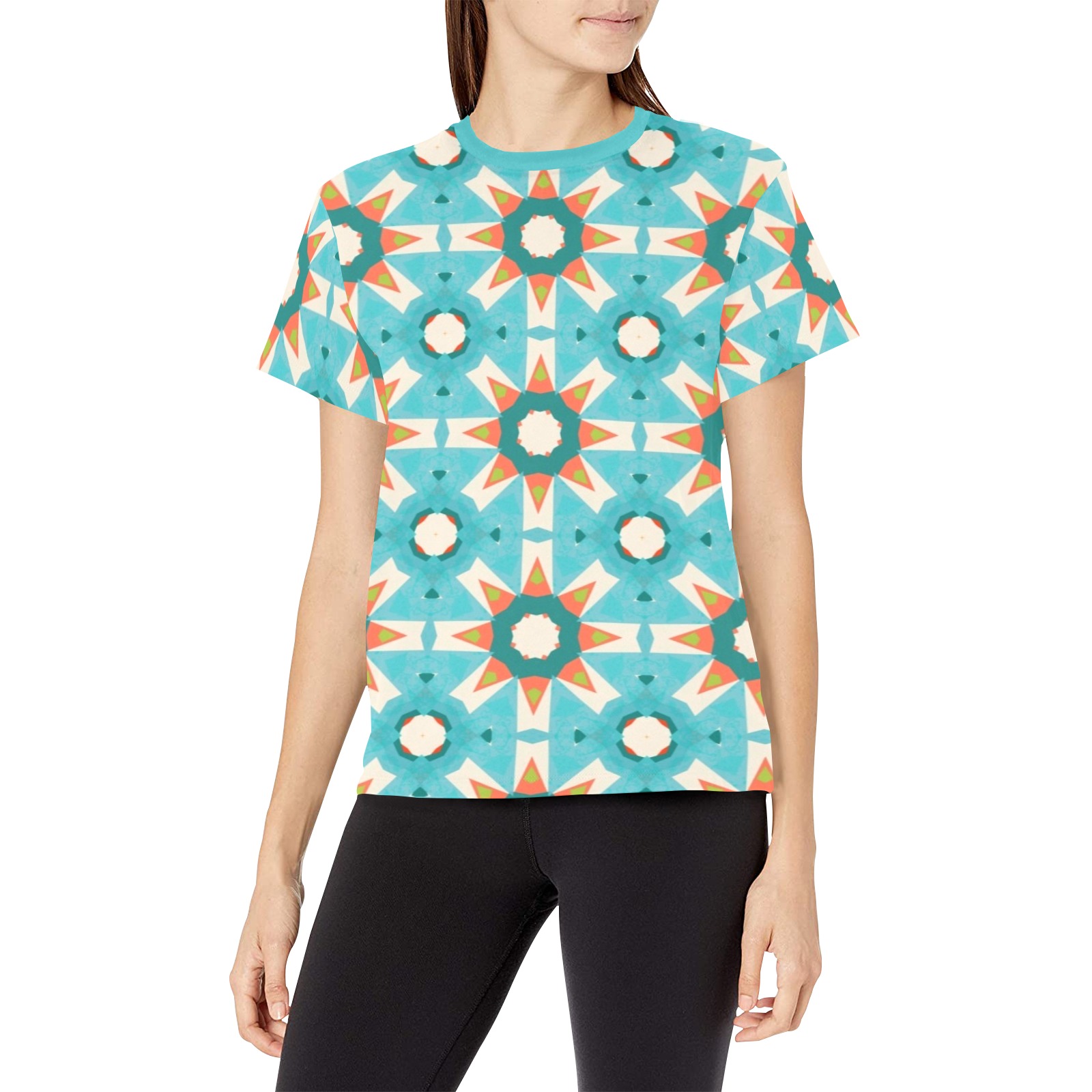 Abstract Women's All Over Print Crew Neck T-Shirt (Model T40-2)