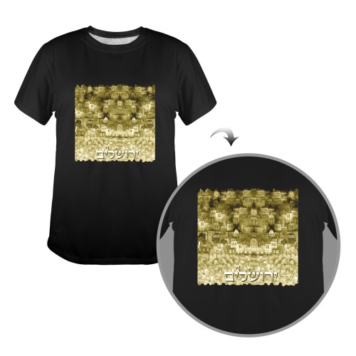 Jerusalem dechire gold Women's Glow in the Dark T-shirt (Front Printing)