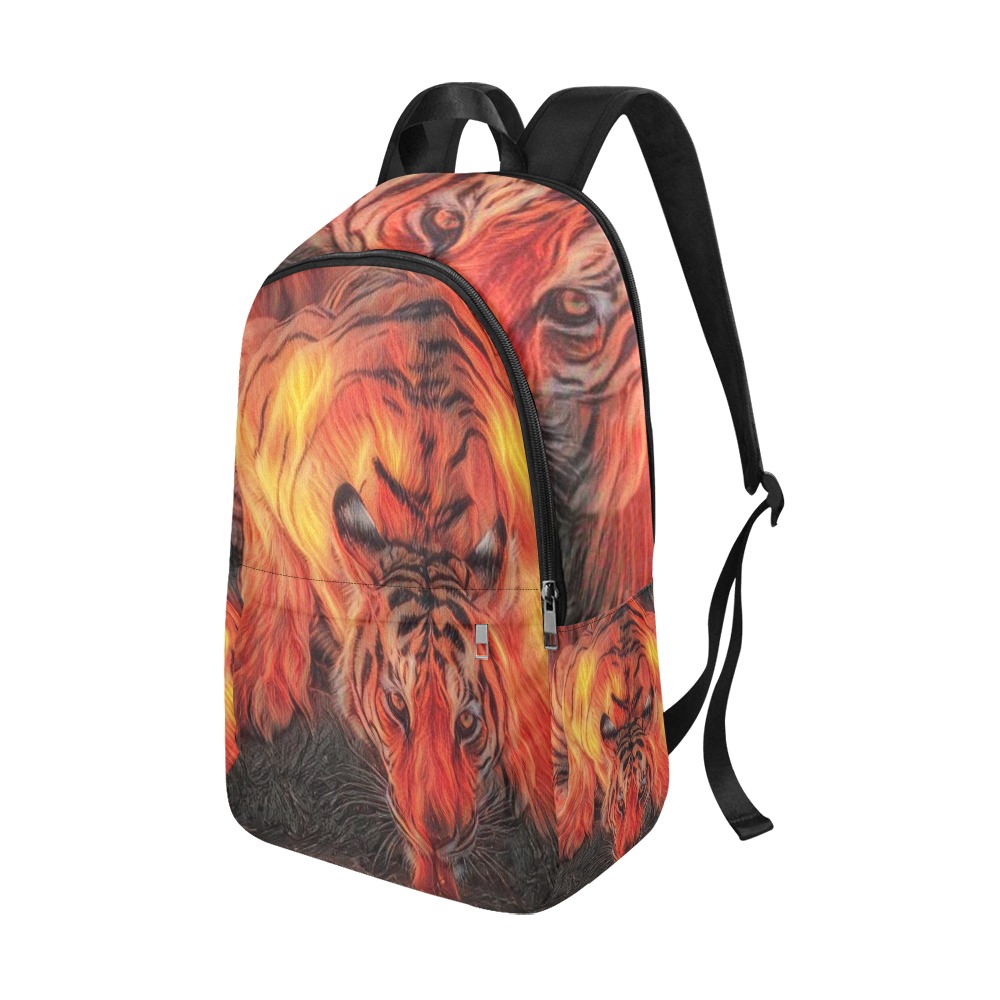 Tiger On Fire Drinking Water Fabric Backpack for Adult (Model 1659)