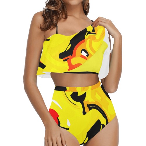iamcrazy High Waisted Ruffle Bikini Set (Model S13)