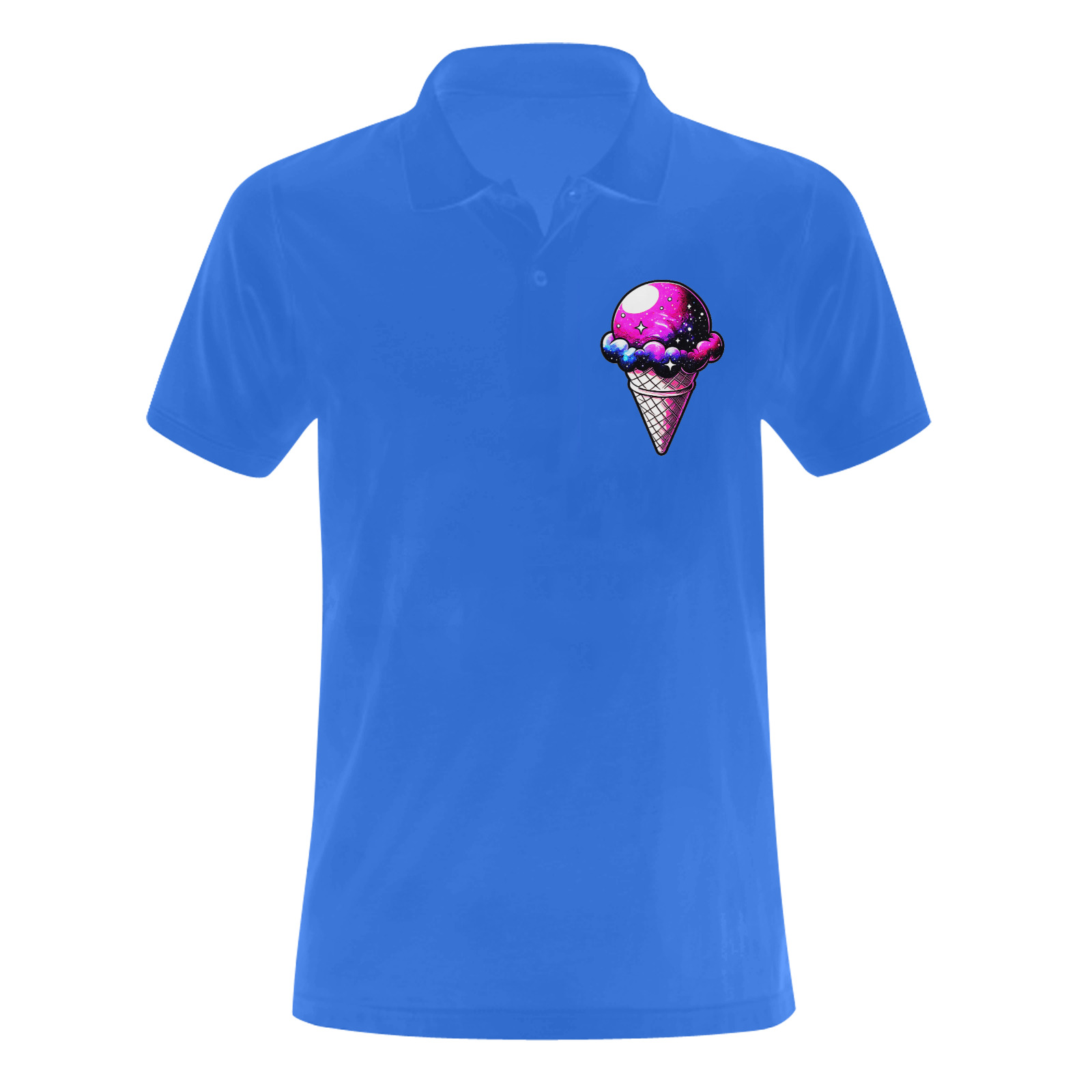 Space Cream Cone Men's Polo Shirt (Model T24)