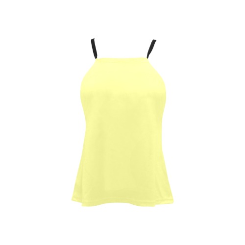 color canary yellow Loose Fit Halter Neck Top (Model T68)