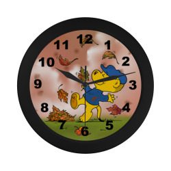 Ferald Amongst The Autumn Leaves Circular Plastic Wall clock