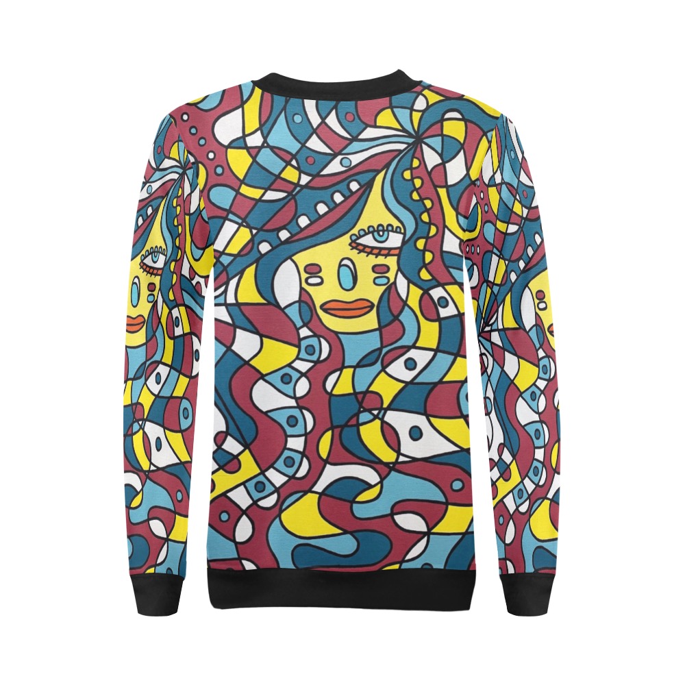 Feisty All Over Print Crewneck Sweatshirt for Women (Model H18)