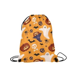 Ghosts and Pumpkins Medium Drawstring Bag Model 1604 (Twin Sides) 13.8"(W) * 18.1"(H)