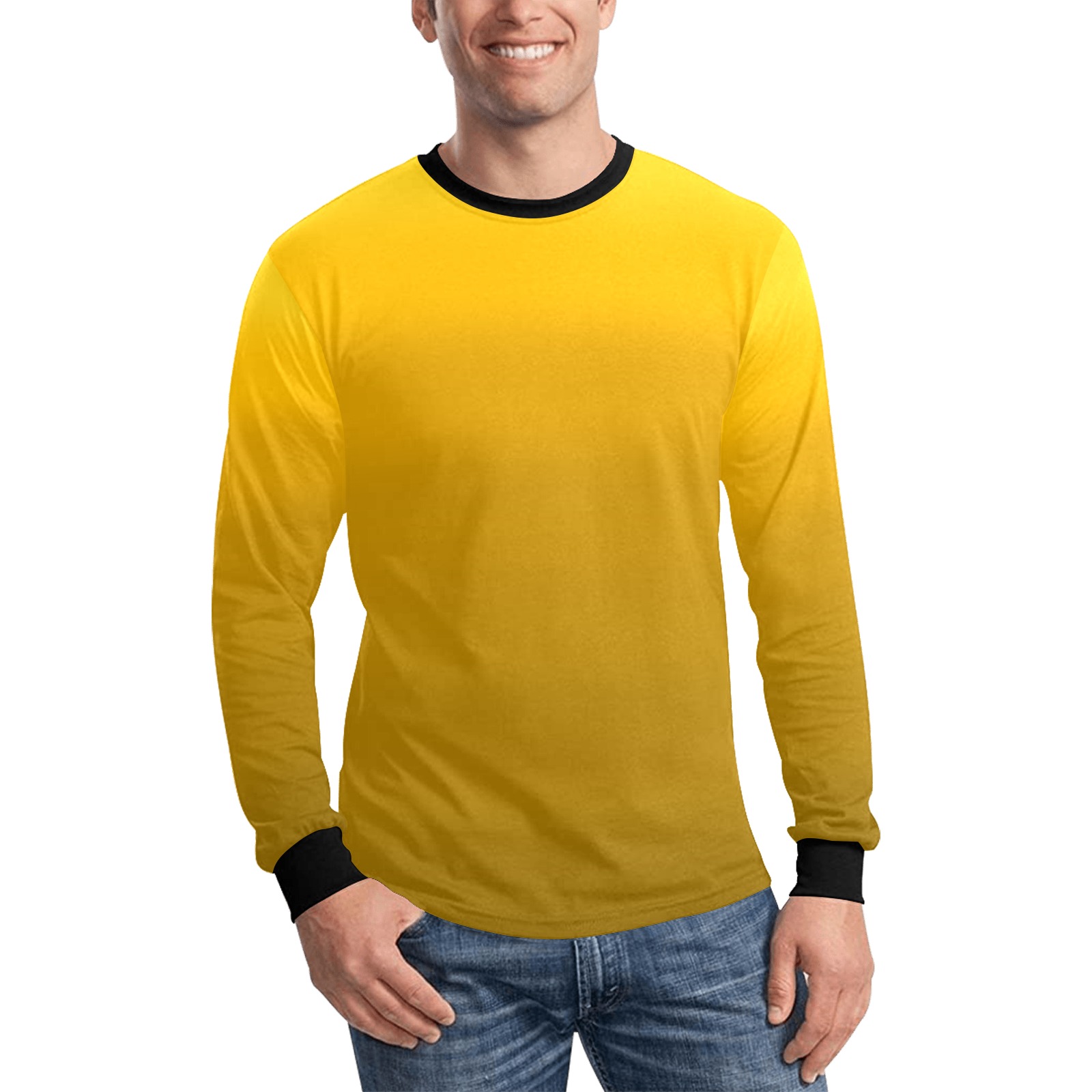 yel sp Men's All Over Print Long Sleeve T-shirt (Model T51)
