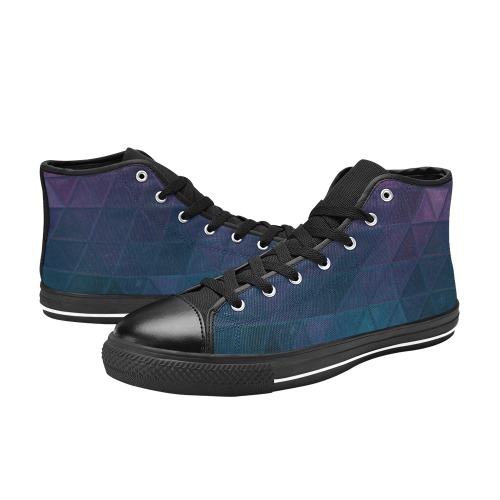 mosaic triangle 21 High Top Canvas Shoes for Kid (Model 017)