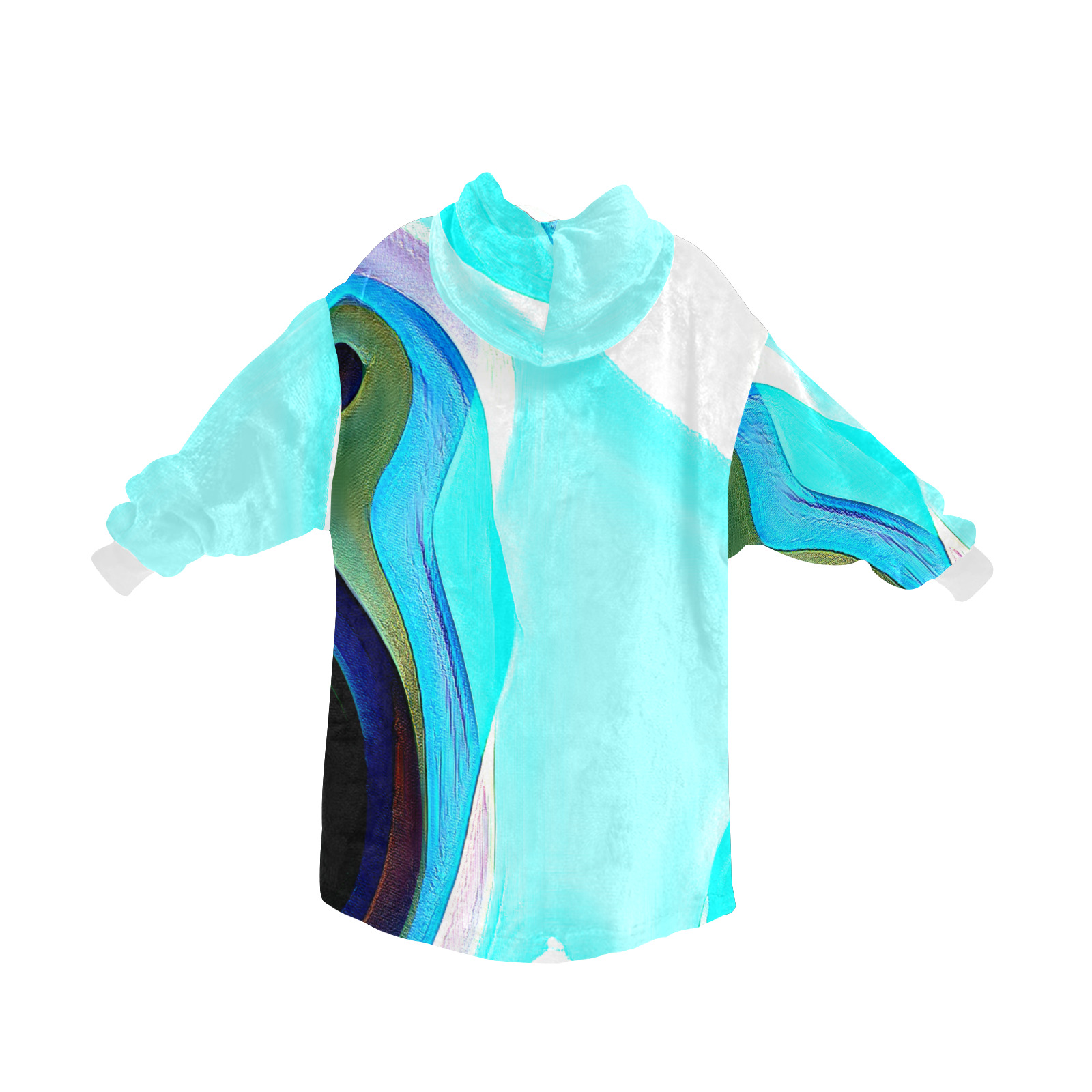 Blue Abstract Art 328 Blanket Hoodie for Women