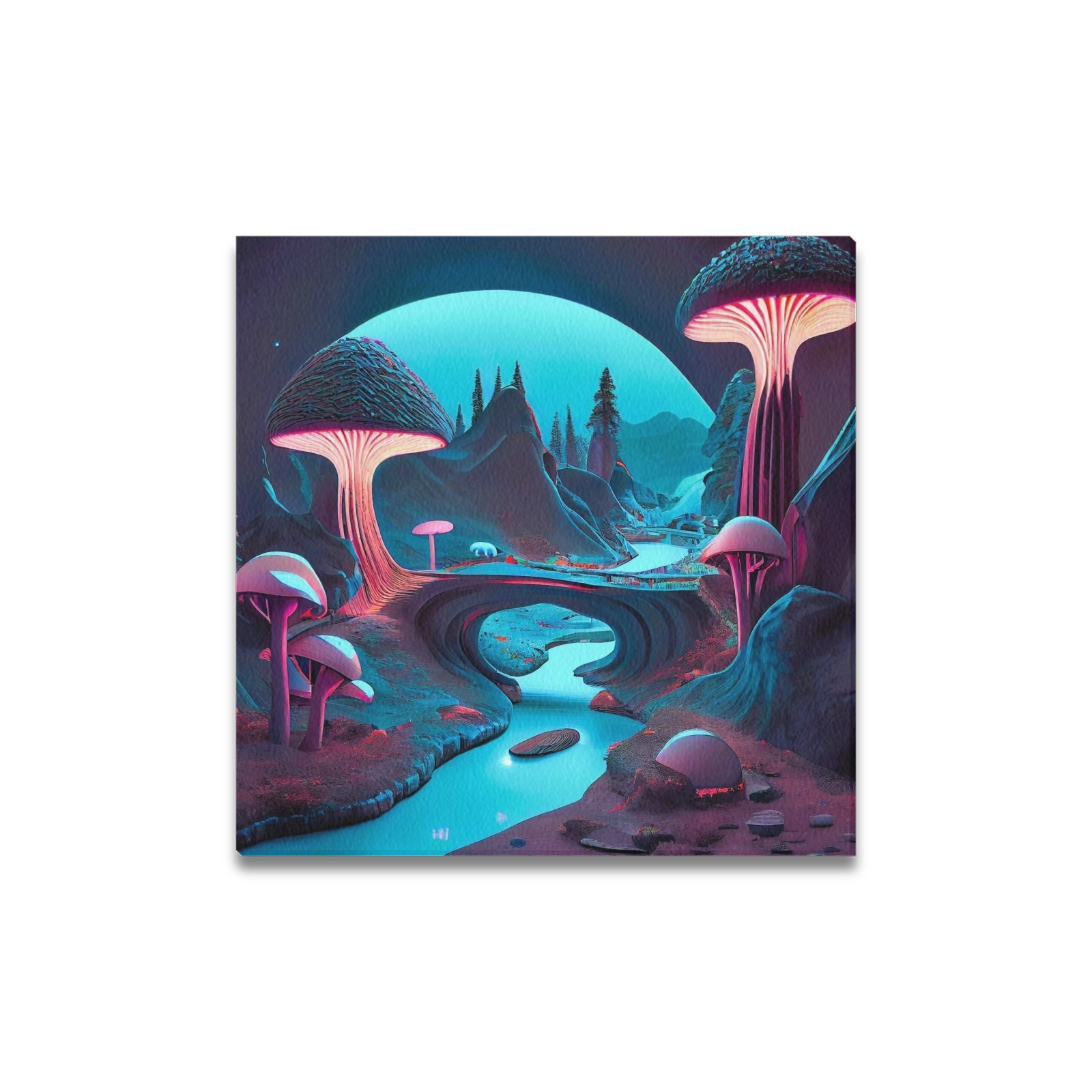 psychedelic landscape 11 Upgraded Canvas Print 16"x16"