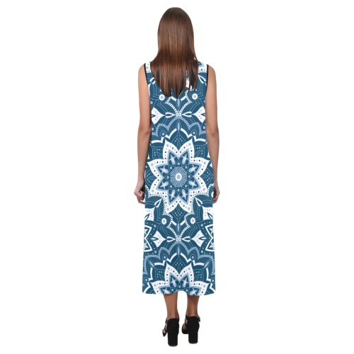 vestido largo noches de azul Phaedra Sleeveless Open Fork Long Dress (Model D08)