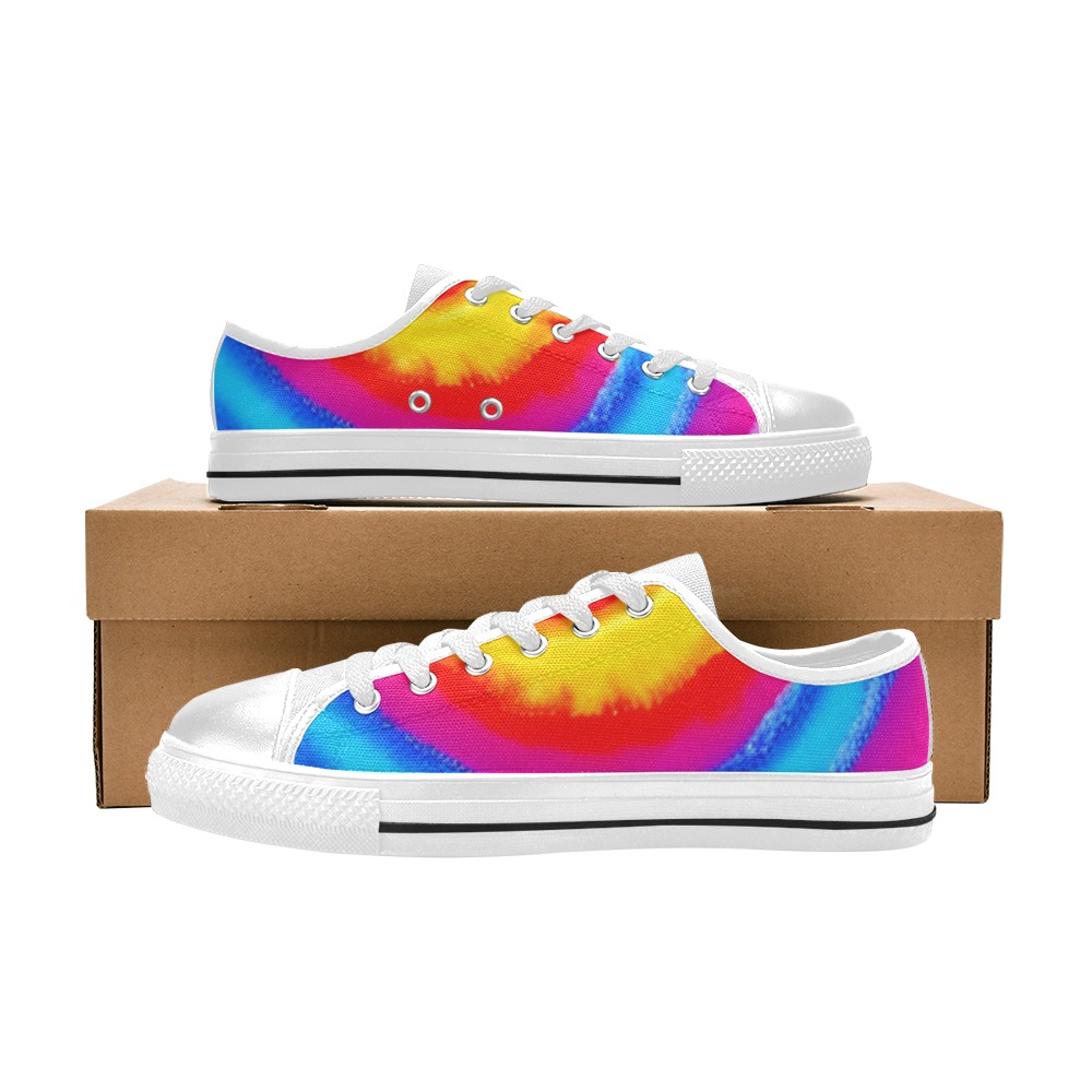 Tie Dye Women's Classic Canvas Shoes (Model 018)