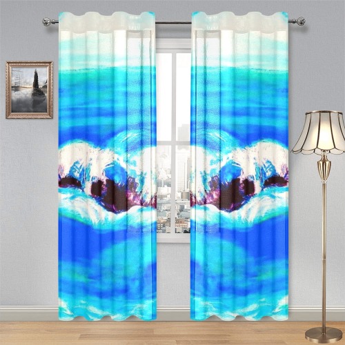 Beach Front Collection Gauze Curtain 28"x84" (Two-Piece)
