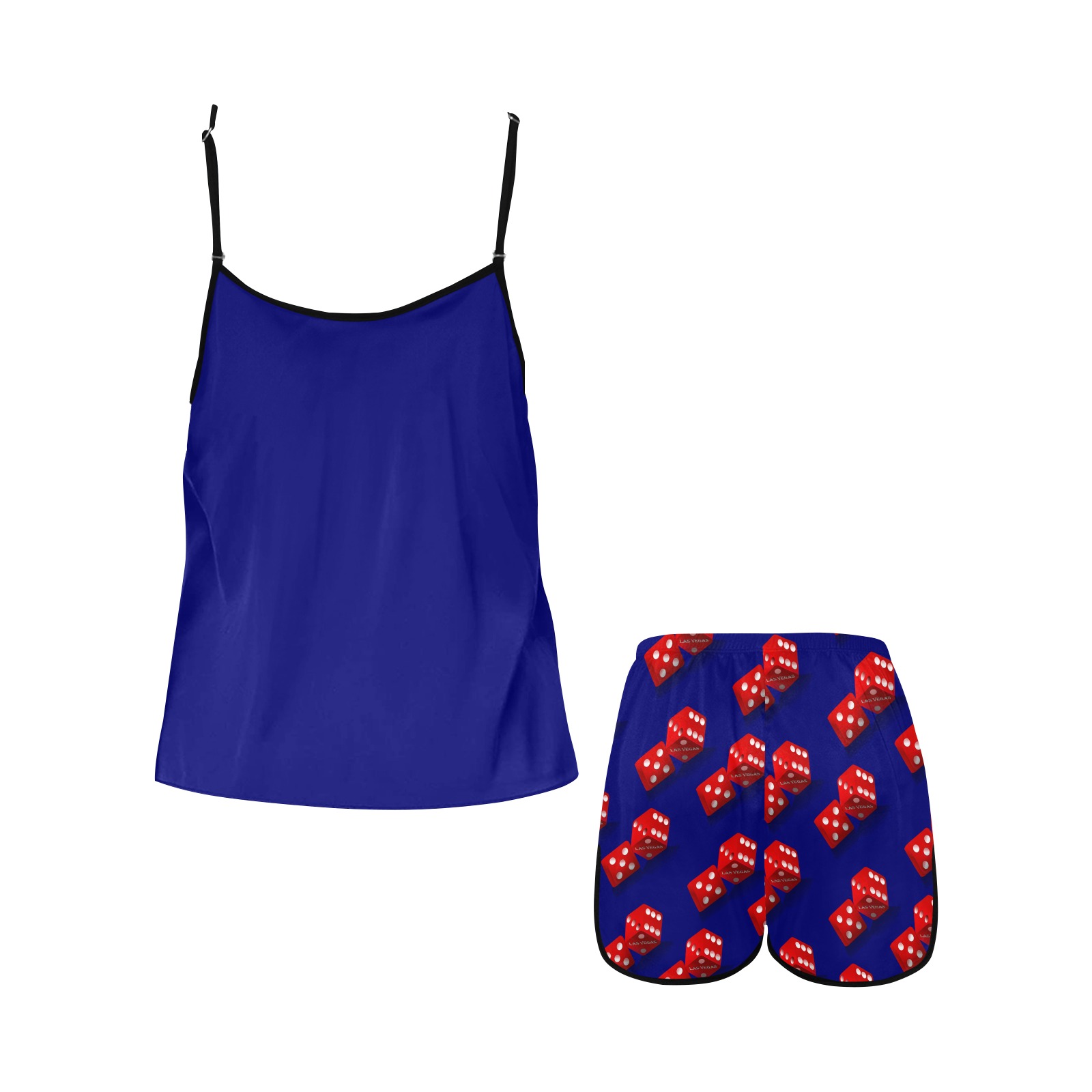 Las Vegas Craps Dice / Blue Women's Spaghetti Strap Short Pajama Set