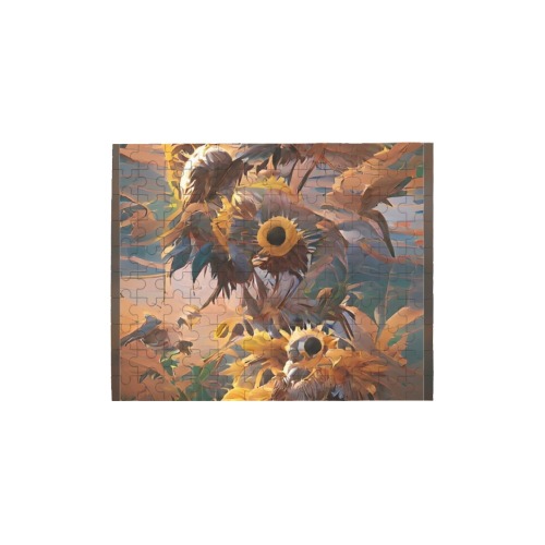 Sunflowers_TradingCard 120-Piece Wooden Photo Puzzles