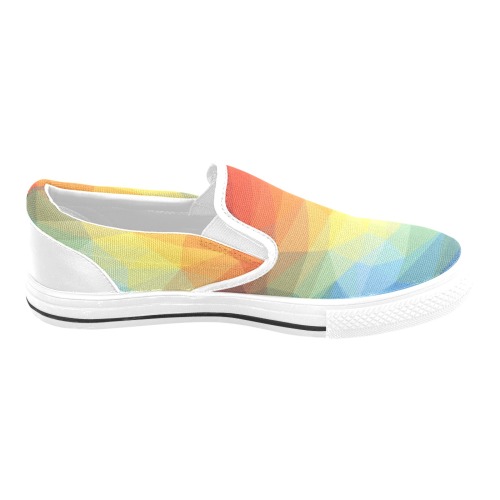 3d triangle w Slip-on Canvas Shoes for Kid (Model 019)