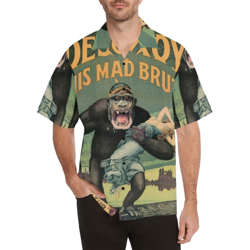 Mad Brut Poster Hawaiian Shirt with Merged Design (Model T58)