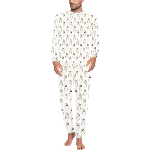 Birds fest Men's All Over Print Pajama Set with Custom Cuff