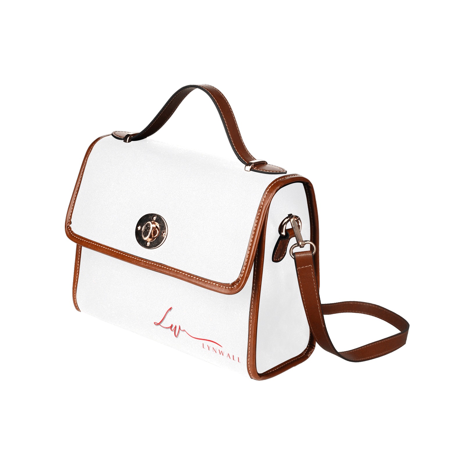 White Classic Bags Waterproof Canvas Bag-Brown (All Over Print) (Model 1641)