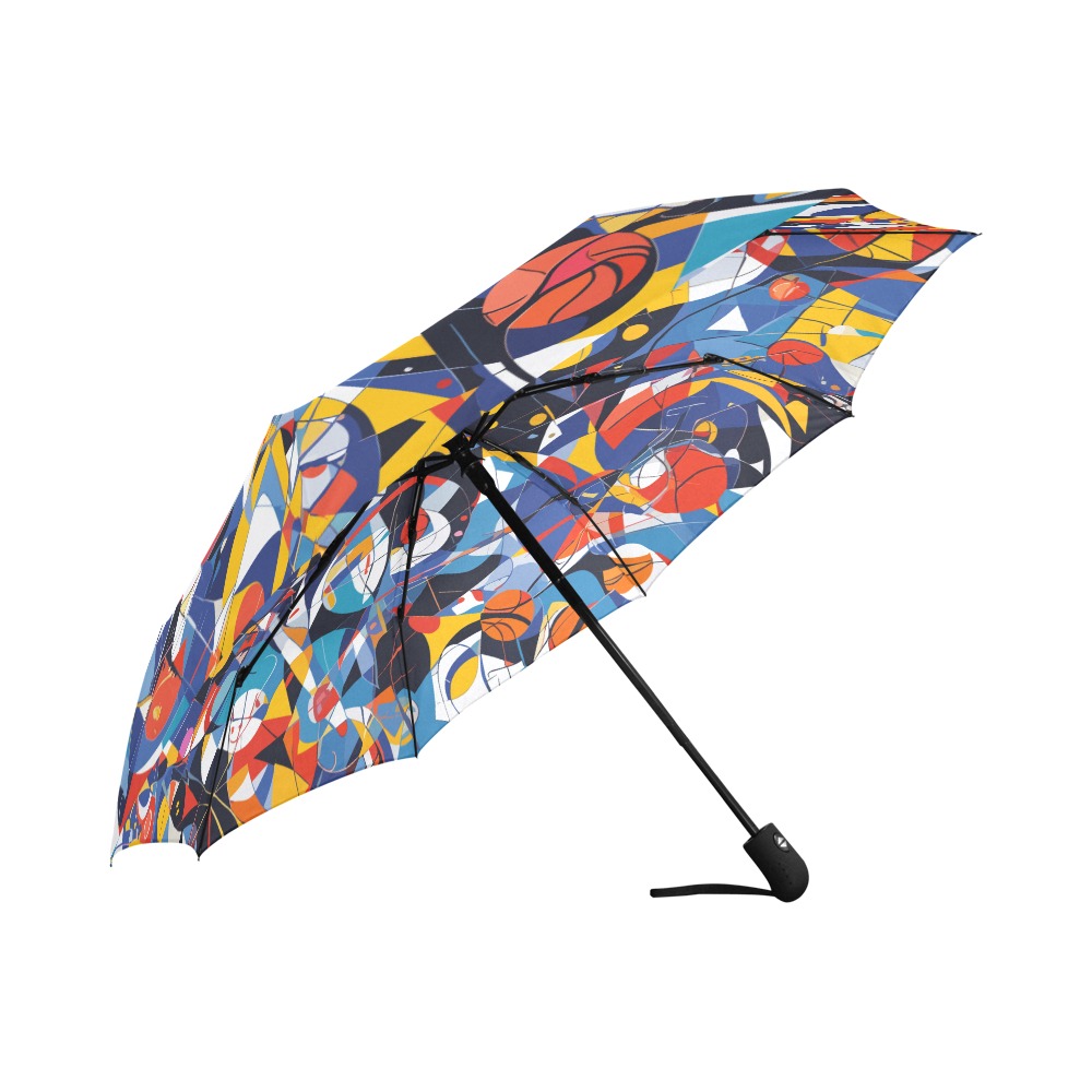 Fantasy basketball sport geometric abstract art. Auto-Foldable Umbrella (Model U04)