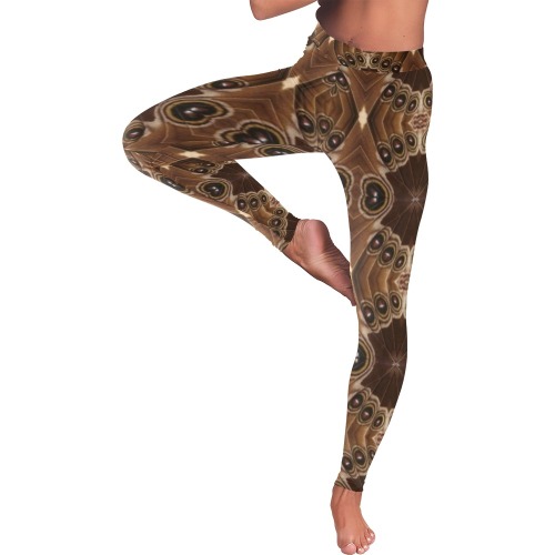 Butterfly Eyes Women's Low Rise Leggings (Invisible Stitch) (Model L05)