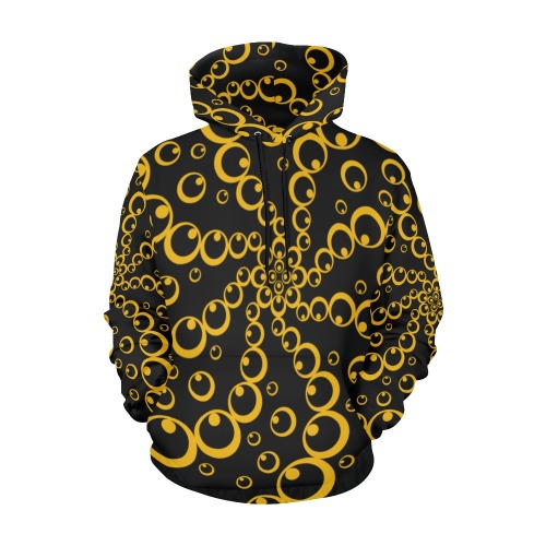 Golden Crop Circle All Over Print Hoodie for Women (USA Size) (Model H13)