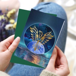 Moon Eagle Greeting Card 8"x6"