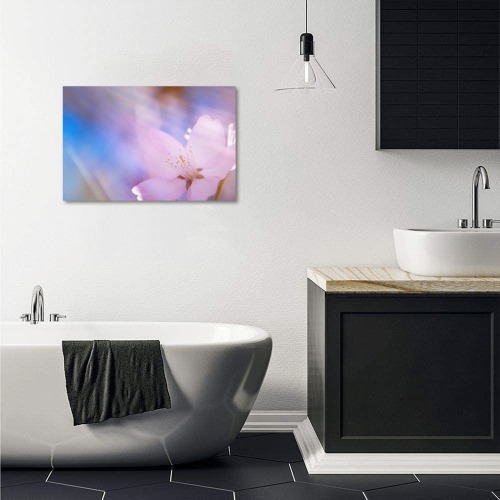 Sakura Cherry Blossom Spring Heaven Light Beauty Upgraded Canvas Print 18"x12"