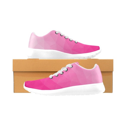 Hot pink gradient geometric mesh pattern Women’s Running Shoes (Model 020)