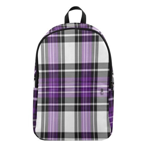 Purple Black Plaid Fabric Backpack for Adult (Model 1659)