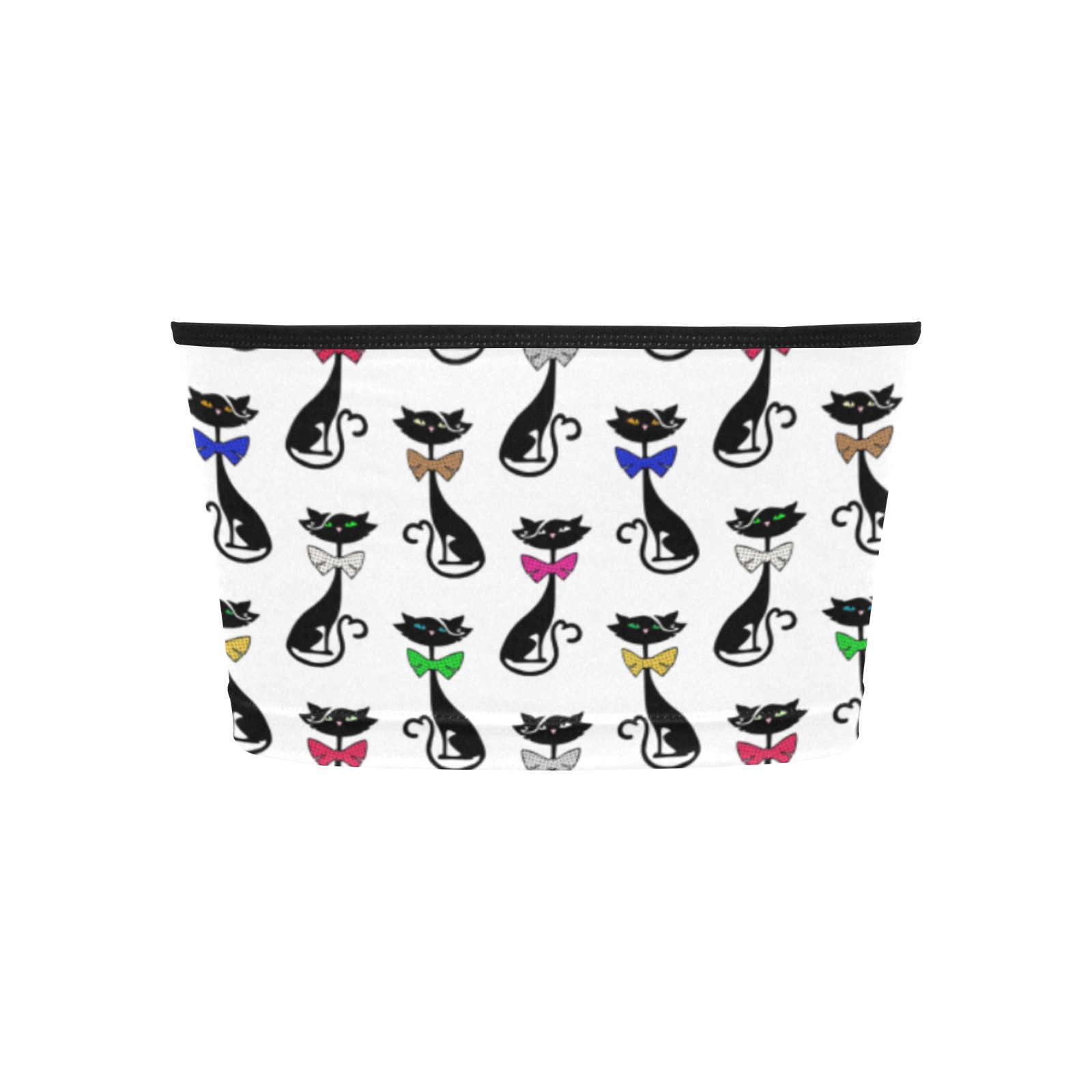Black Cats Wearing Bow Ties Women's Tie Bandeau Top (Model T66)