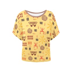 African patterns -07 Women's Batwing-Sleeved Blouse T shirt (Model T44)