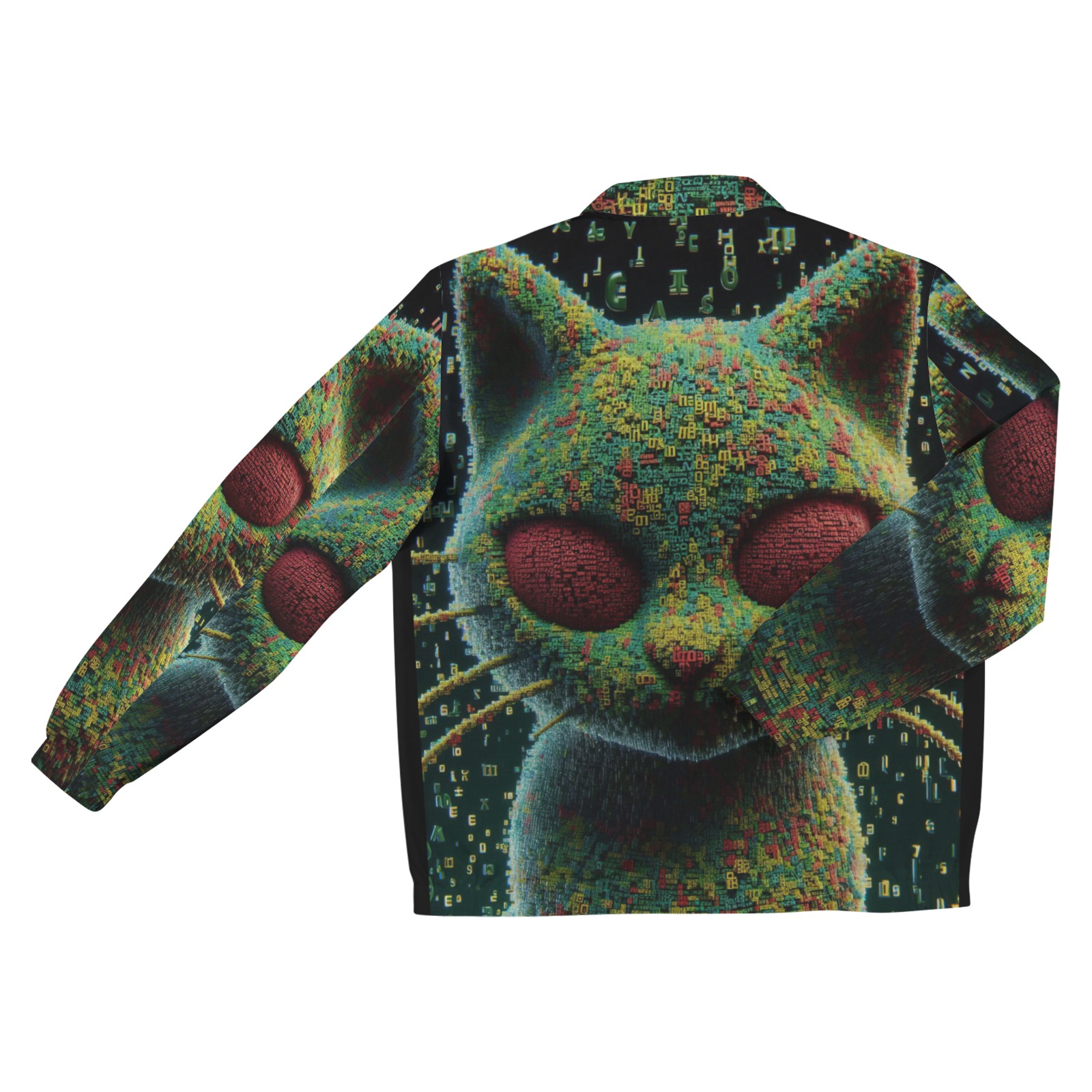 3D cat Men's Turn-Down Collar Jacket (Model H68)