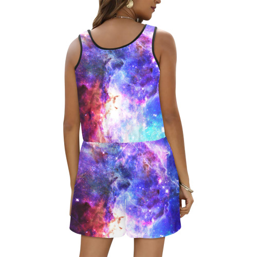 Mystical fantasy deep galaxy space - Interstellar cosmic dust All Over Print Vest Short Jumpsuit