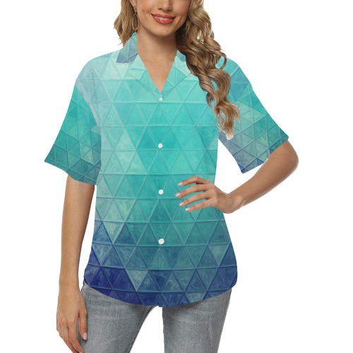 mosaic 35 All Over Print Hawaiian Shirt for Women (Model T58)