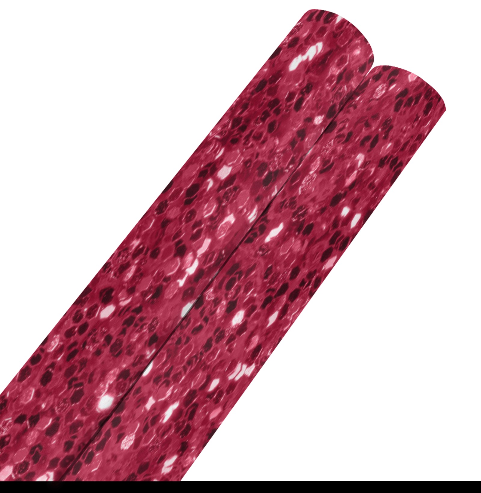 Magenta dark pink red faux sparkles glitter Gift Wrapping Paper 58"x 23" (2 Rolls)