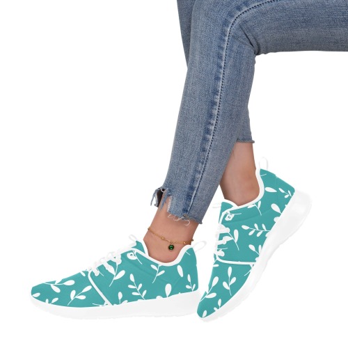 Mint Green Women's Pull Loop Sneakers (Model 02001)