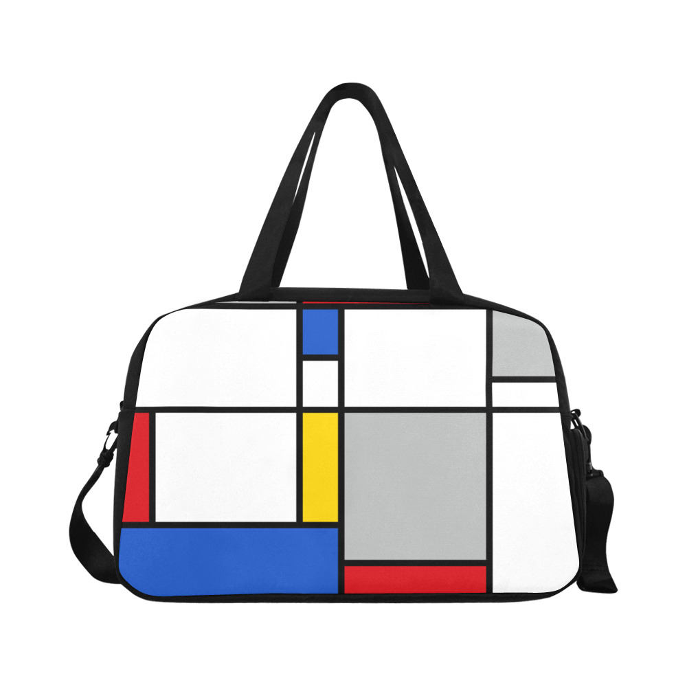 Geometric Retro Mondrian Style Color Composition Fitness Handbag (Model 1671)