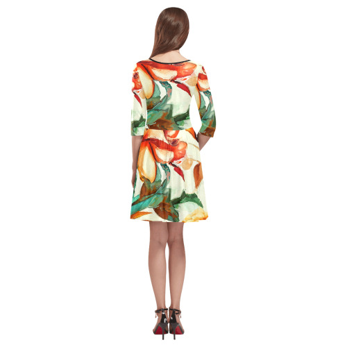 flowers botanic art (1) dress fashion Tethys Half-Sleeve Skater Dress(Model D20)
