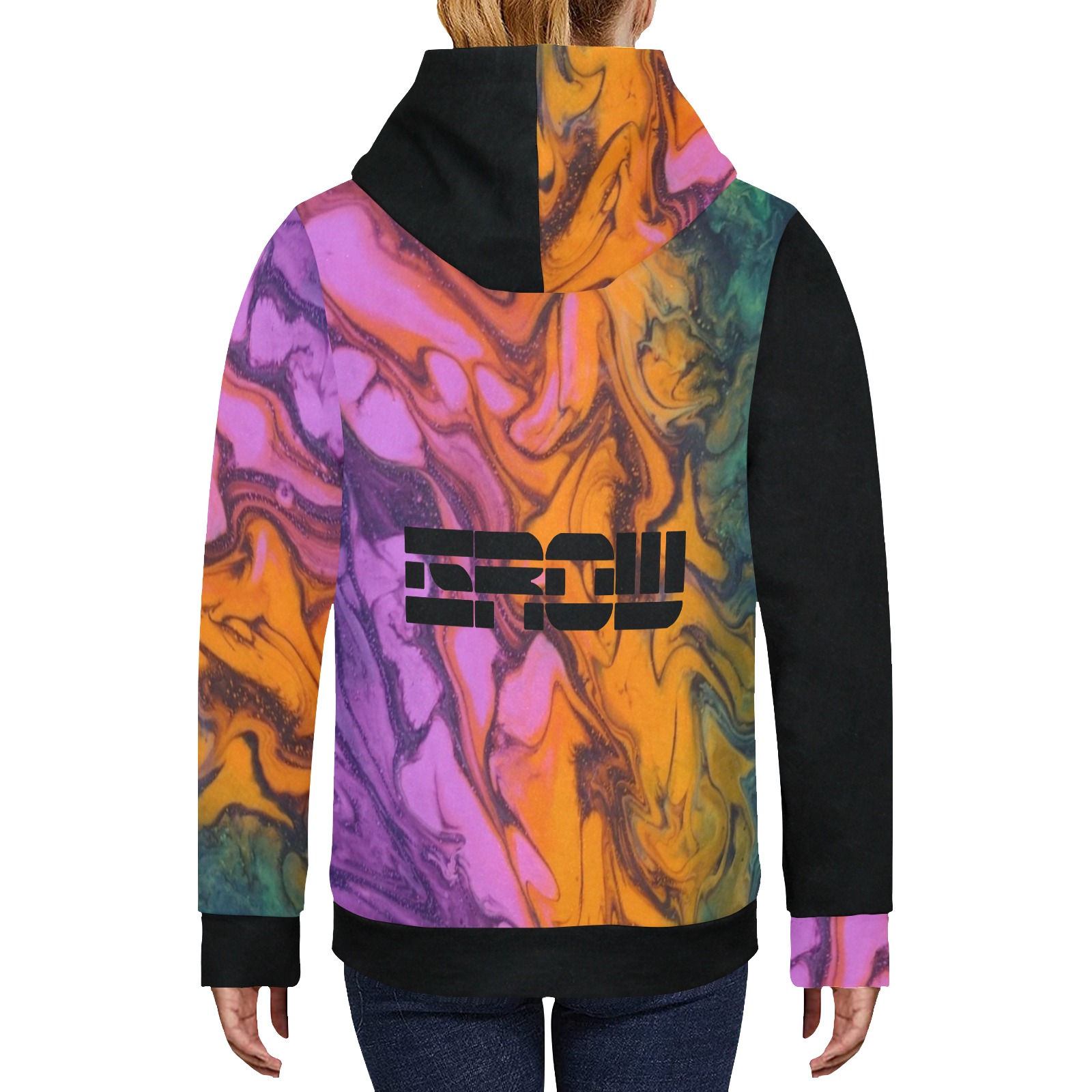 FLOW 1 M Women's Long Sleeve Fleece Hoodie (Model H55)