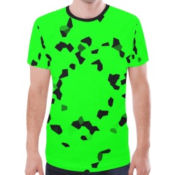 black Interlocking Diamonds Mosaic green New All Over Print T-shirt for Men (Model T45)