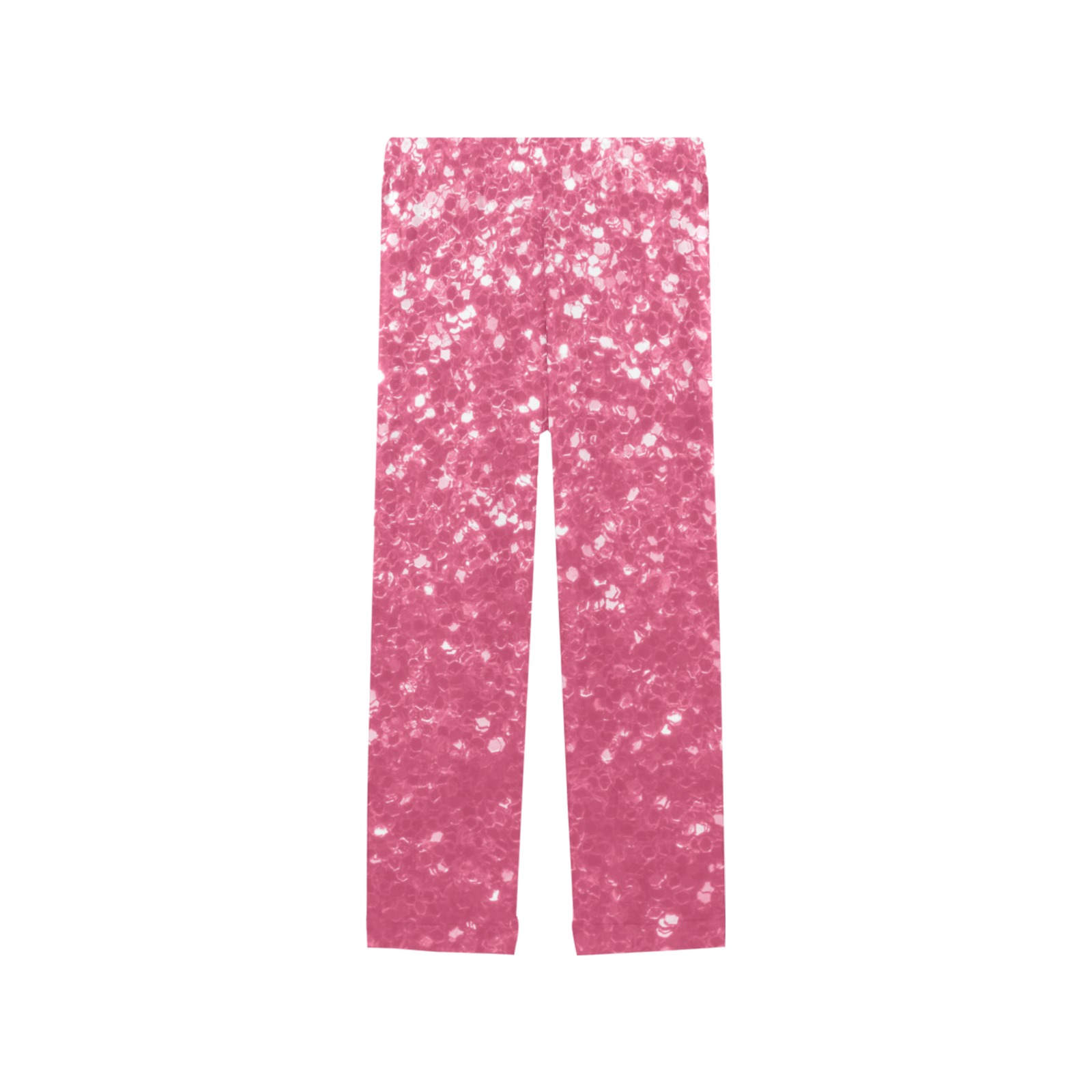 Magenta light pink red faux sparkles glitter Women's Pajama Trousers