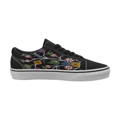 floral womens size Women's Low Top Skateboarding Shoes (Model E001-2)