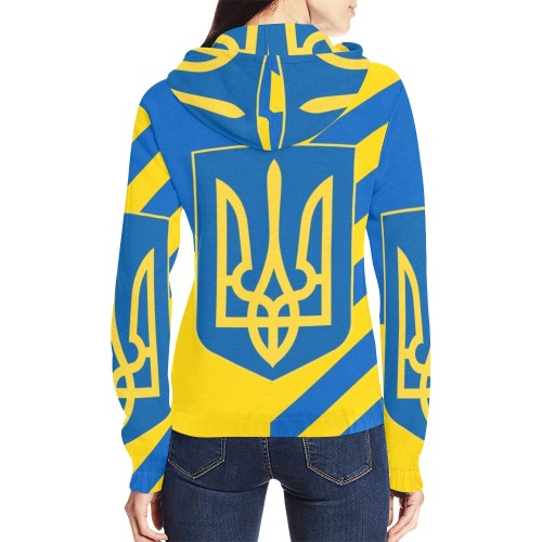 UKRAINE All Over Print Full Zip Hoodie for Women (Model H14)