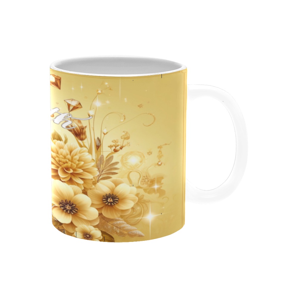 yellowfedorawomandesign cup White Mug(11OZ)