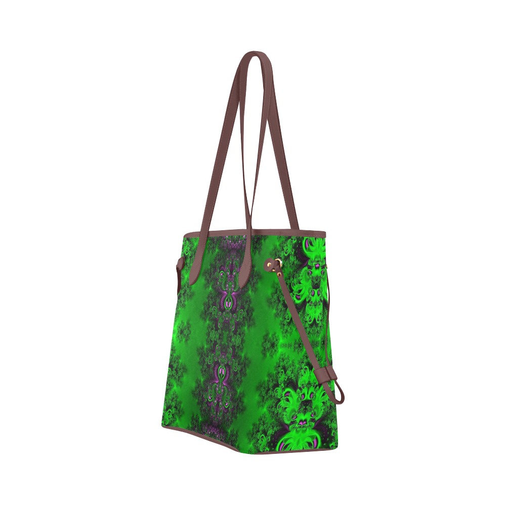 Early Summer Green Frost Fractal Clover Canvas Tote Bag (Model 1661)